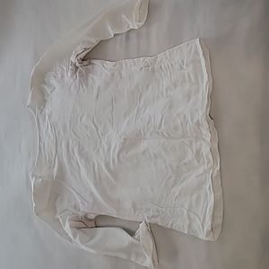 White, Mid-Sleeve Tee Undershirt